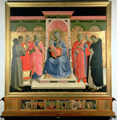 (Detail) from the Annalena Altarpiece Showing the Virgin and Child with St. Peter the Martyr, St. Cosmas, St. Damian, St. John the Evangelist, St. Lawrence and St. Francis by Fra Angelico